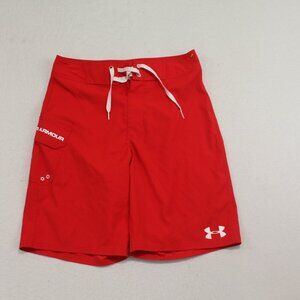 Under Armour Red Men Board Shorts Summer Beach Size 30